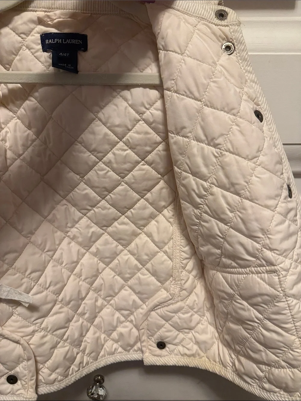 Ralph Lauren Kids Ivory Quilted Puffer Jacket
